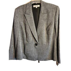 Jones studio separate gray 18 W blazer long sleeve 1 button pocket collar
